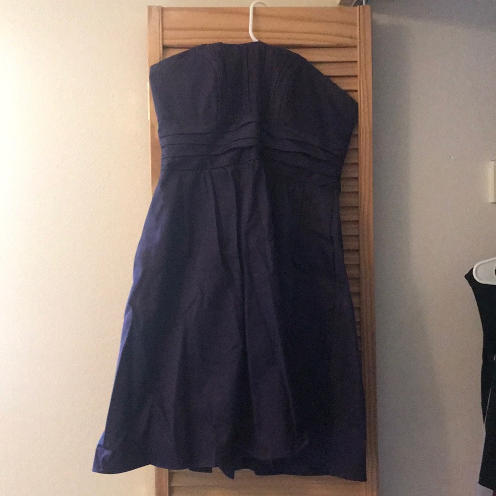 Dark purple strapless dress